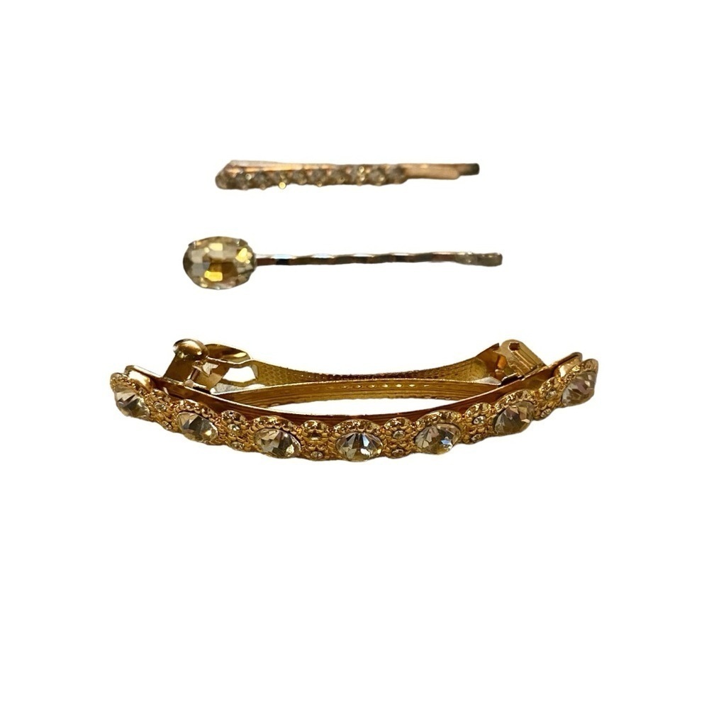 Hairpins Vintage Gold-plated Crystal Bundle Lot 3 - Picture 6 of 6